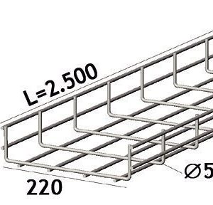 Lankahylly sähkö Zn 2.5m 120/60/5mm