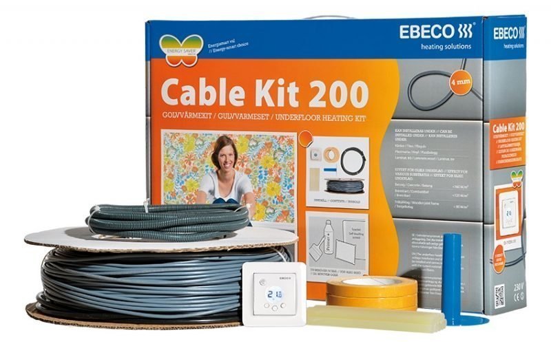 Lämpökaapelipaketti Ebeco Cable Kit 200 187m 2080W