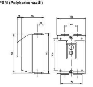 Muovikotelo Katko PSM 16