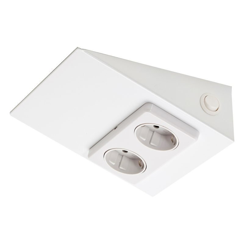 Pistorasia Limente Luna-2 200 W 16 A 230 V 150x164 mm 2-osainen valkoinen kytkimellä