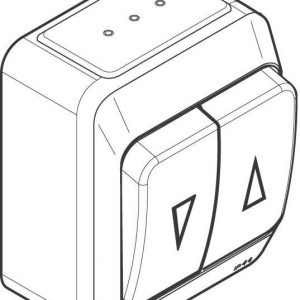 Verhokytkin 4T/16A/250V/IP44 PR 2X valkoinen